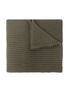 Calvin Klein Ribbed-knit Logo Patch Scarf In Green