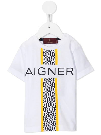 Aigner Babies' Logo-print Short-sleeve T-shirt In White