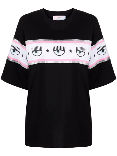 Chiara Ferragni Monogram-print Oversized T-shirt In Black