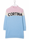 Mc2 Saint Barth Cutie Intarsia-knit Dress In Blue