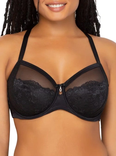 Curvy Couture Evora Side Support Bra In Black