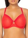 Curvy Couture Full Figure Mesh Underwire Bra In Diva Red