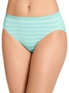 Jockey Matte & Shine Seamfree Hi Cut Brief In Turquoise Cloud