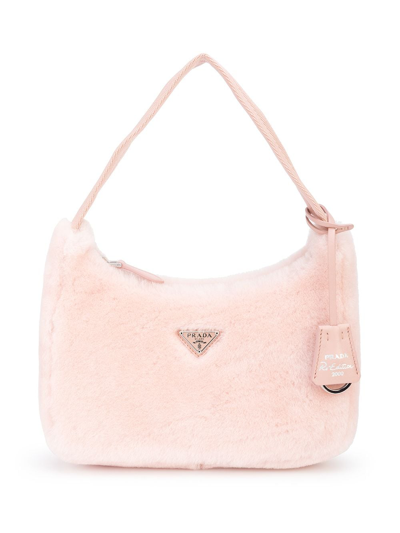 Prada Faux-fur Shoulder Bag In Orchidea