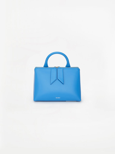 Attico Medium Monday Leather Top Handle Bag In Turquoise