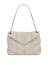 Saint Laurent Loulou Quilted Puffer Pouch Clutch Bag In White