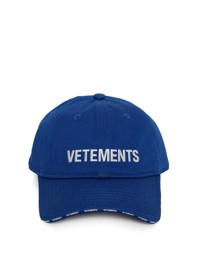 Vetements Iconic Logo Brim Cap Royal Blue