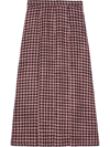 GUCCI HOUNDSTOOTH WOOL PLEATED SKIRT