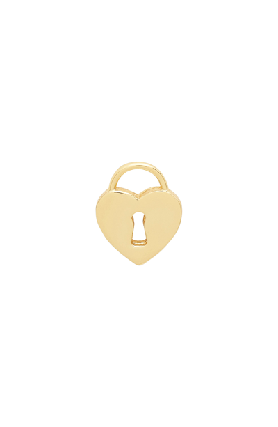 Gorjana Single Heart Lock Stud Earring In Gold