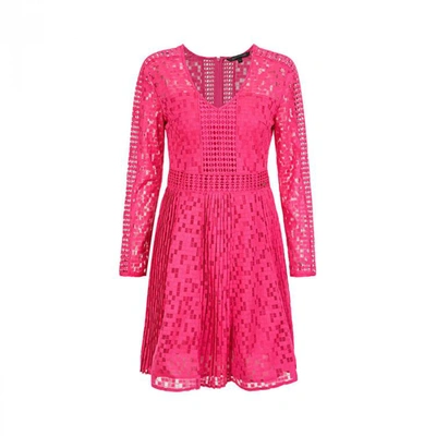 Armani Exchange 阿玛尼女款时尚缕空连衣裙 In Pink