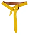 Isabel Marant Lecce Velvety Leather Wrap Belt In Yellow