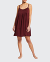Hanro Juliet Pleated Chemise In Berry Red
