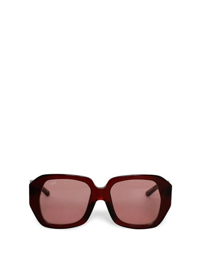Vada Cicada Eyes Rectangular Sunglasses Garnet Red