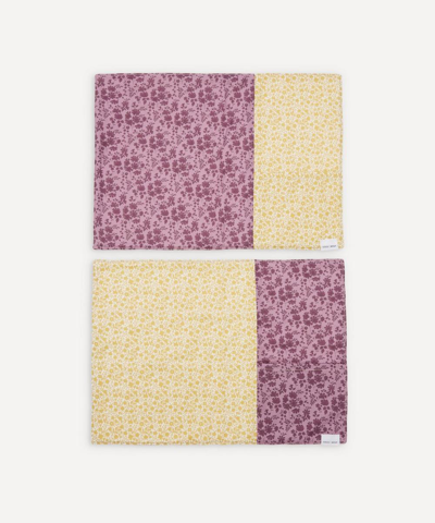 Coco & Wolf Floral Stencil And Capel Pocket Placemats Set Of Two In Assorted