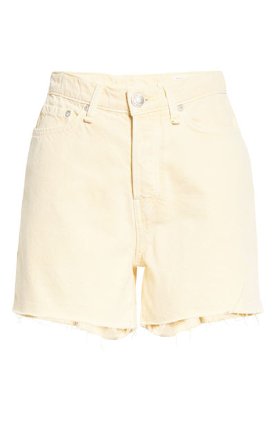 Rag & Bone Maya High Waist Raw Hem Cutoff Denim Shorts In Lemon Drop