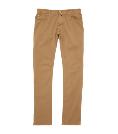 Jacob Cohen Cotton-rich Slim Trousers In Brown
