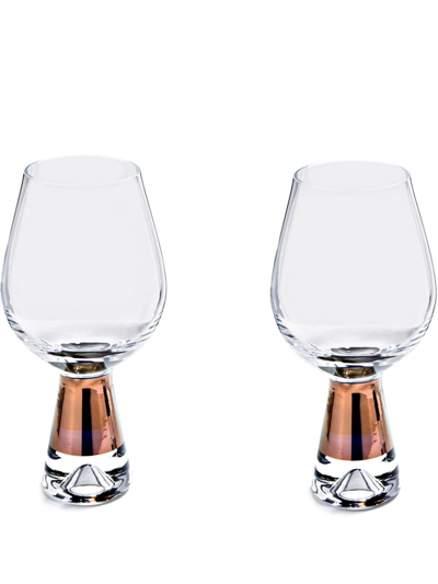 Tom Dixon Tank Wine Glasses In Clear, Copper