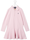 Polo Ralph Lauren Embroidered Polo Dress In Pink
