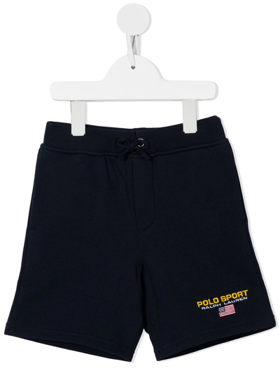 Ralph Lauren Kids' Logo-embroidered Jersey Track Shorts In Blue