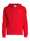 Lacoste Zip-up Hoodie Sweatshirt In Red