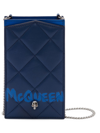 ALEXANDER MCQUEEN QUILTED LEATHER PHONE CASE-ON-CHAIN,400015315911