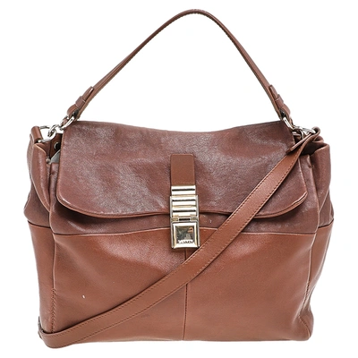 Pre-owned Lanvin Brown Leather Flap Shoulder Bag