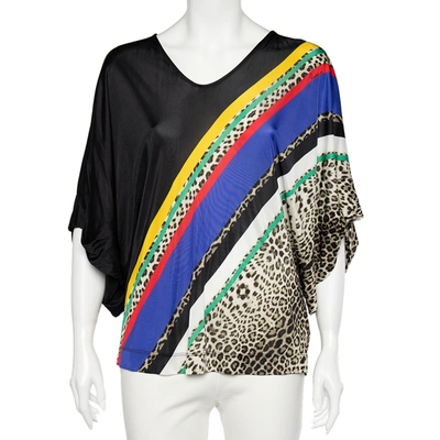 Pre-owned Class By Roberto Cavalli Multicolor Printed Jersey Oversized Top M