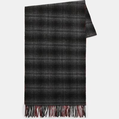 Woolrich Check-print Cashmere Scarf In Grey Hunting