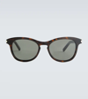 Saint Laurent Round-frame Acetate Sunglasses In Havana-havana-grey