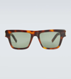 Saint Laurent Square-frame Acetate Sunglasses In Havana-havana-green