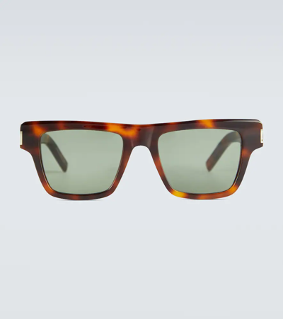 Saint Laurent Square-frame Acetate Sunglasses In Green