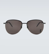 Saint Laurent Round-frame Sunglasses In Black-black-black