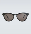 Saint Laurent Round-frame Acetate Sunglasses In Black-black-black