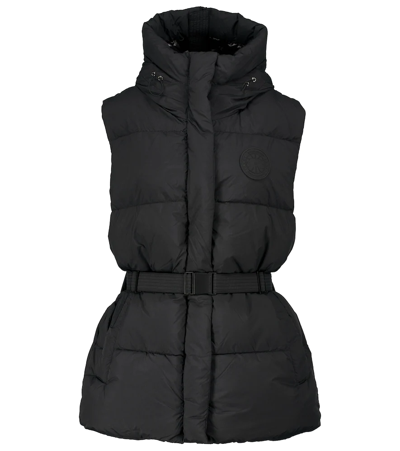 Canada Goose Rayla Hooded Belted Quilted Enduraluxe Down Waistcoat In Black
