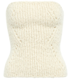 Khaite Charlie Strapless Ribbed Cashmere Top In Ivory