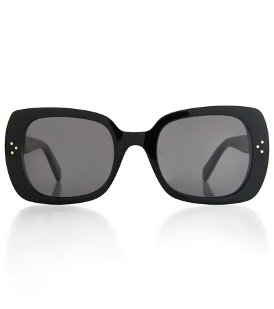 Celine Oversized Square Acetate Sunglasses In Shiny Black