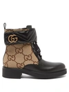 GUCCI GG MARMONT CANVAS AND LEATHER ANKLE BOOTS,1469255