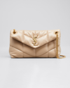 Saint Laurent Loulou Ysl Small Puffer Shoulder Bag In 9207 Crema Soft