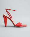 Gianvito Rossi Odyssey Transparent Cone-heel Sandals In Tabasco Red