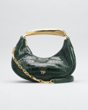 Tom Ford Bianca Mini Mock-croc Hobo Top Handle Bag In Emerald Green