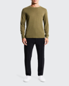 Theory Men's Anemone Essential Long-sleeve Tee In Dark Olive