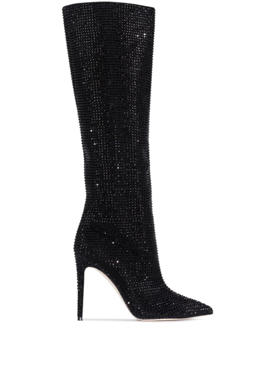 Paris Texas Black Holly 105 Crystal Knee-high Boots
