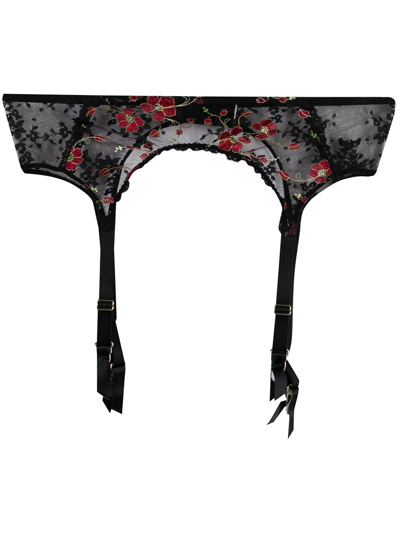 Myla Floral-print Suspenders In Black