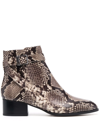 Michael Kors Python-print Ankle Boots In Grey