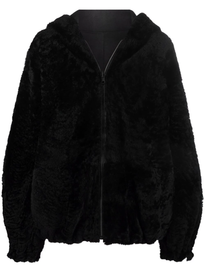 Sylvie Schimmel Campus Oversized Shearling Jacket In Black | ModeSens