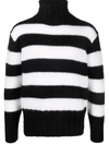 Fendi Stripe Turtleneck Mohair Blend Sweater In Multicolor