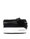 EMPORIO ARMANI LOGO PRINT COLOUR BLOCK BELT BAG