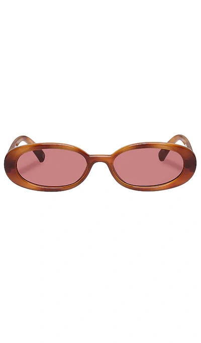 Le Specs Outta Love Oval Tortoiseshell-acetate Sunglasses In Vintage Tort Rose Mono