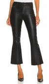 L Agence Kendra Coated High Waist Crop Flare Jeans In Black