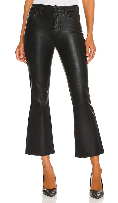 L'agence Kendra High Rise Cropped Flared Jeans In Noir Coated In Black